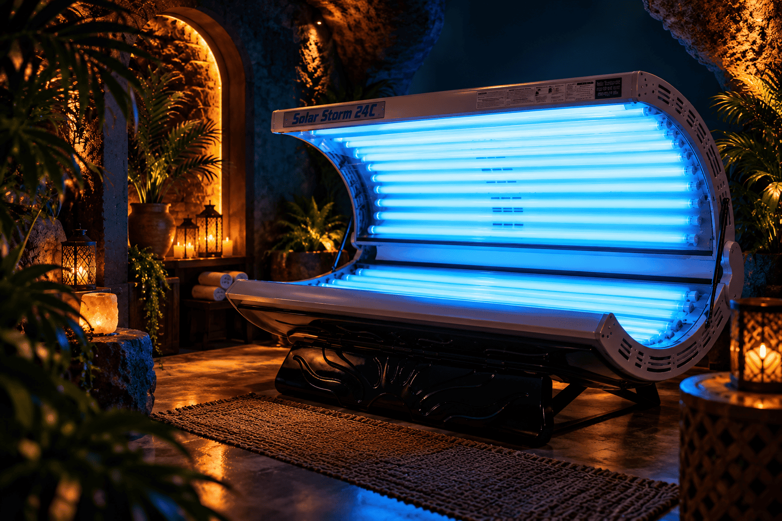 Solar Storm 24C tanning bed in a private, relaxing room at Lavana Connection in Stevensville, MT